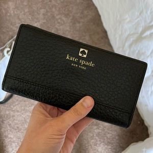 Kate Spade black pebbled leather wallet
